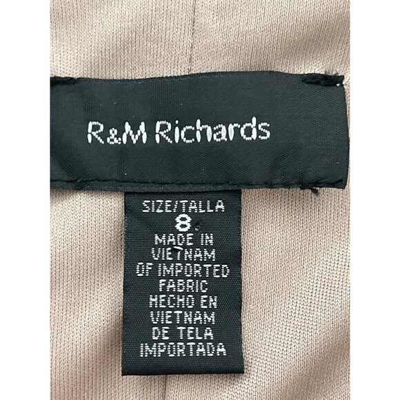 R&M Richards Capelet Poncho Metallic Dress Champagne Size 8 NWT $160 Wedding - Picture 8 of 11